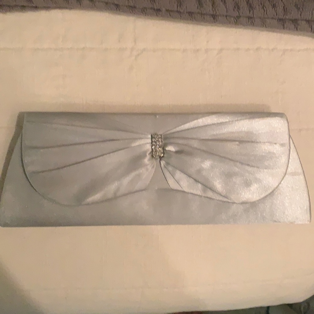 Silver Jessica McClintok clutch